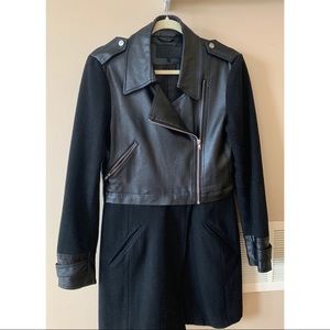 Faux leather coat/jacket with detachable bottom